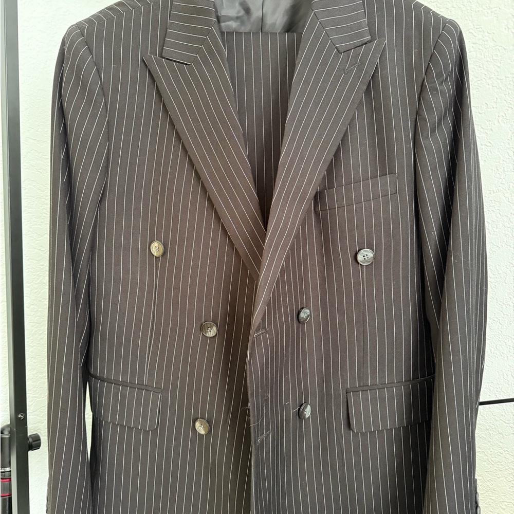 Men's Black Pinstripe Suit